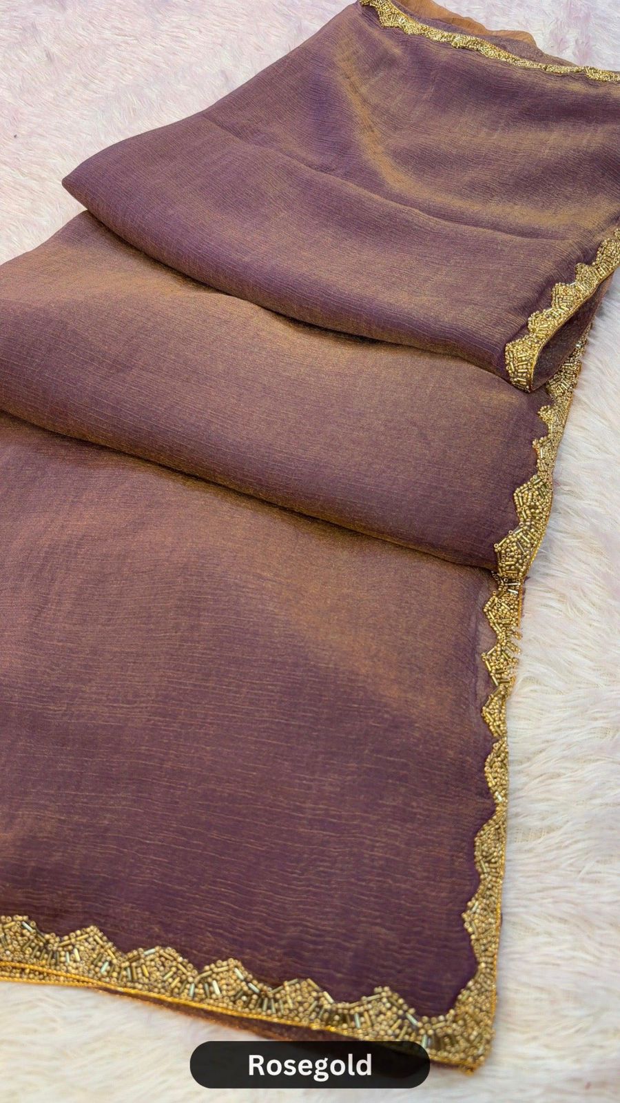 Soft Zimmy Choo Fandy Silk Saree With Hand Work Lace Boarder & Comes With Unstitched Blouse Piece (Chhaava)