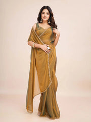 Soft Zimmy Choo Fandy Silk Saree With Hand Work Lace Boarder & Comes With Unstitched Blouse Piece (Chhaava)