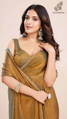 Soft Zimmy Choo Fandy Silk Saree With Hand Work Lace Boarder & Comes With Unstitched Blouse Piece (Chhaava)