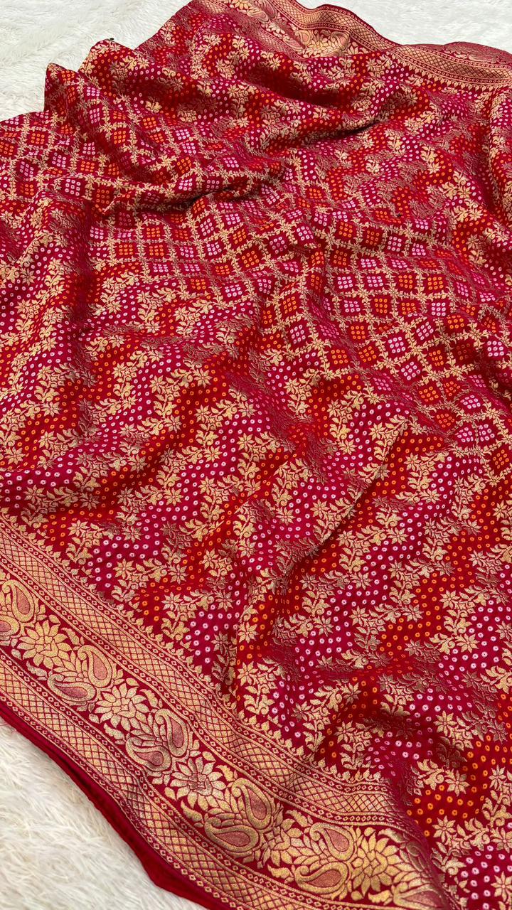 Pure Georgette Banarasi Bandhani Saree