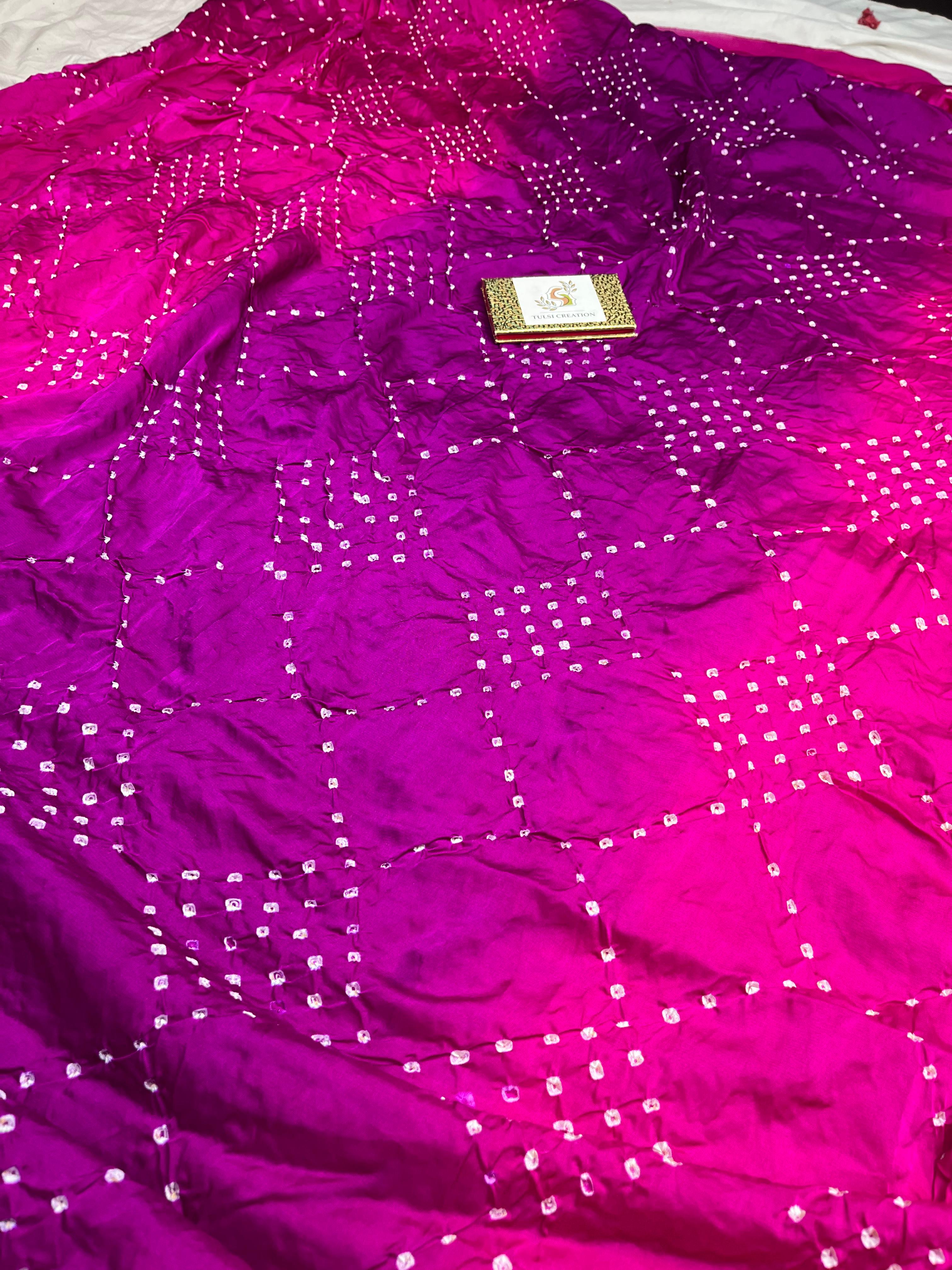 Pure Gaji Silk Pallu Garchola Bandhani