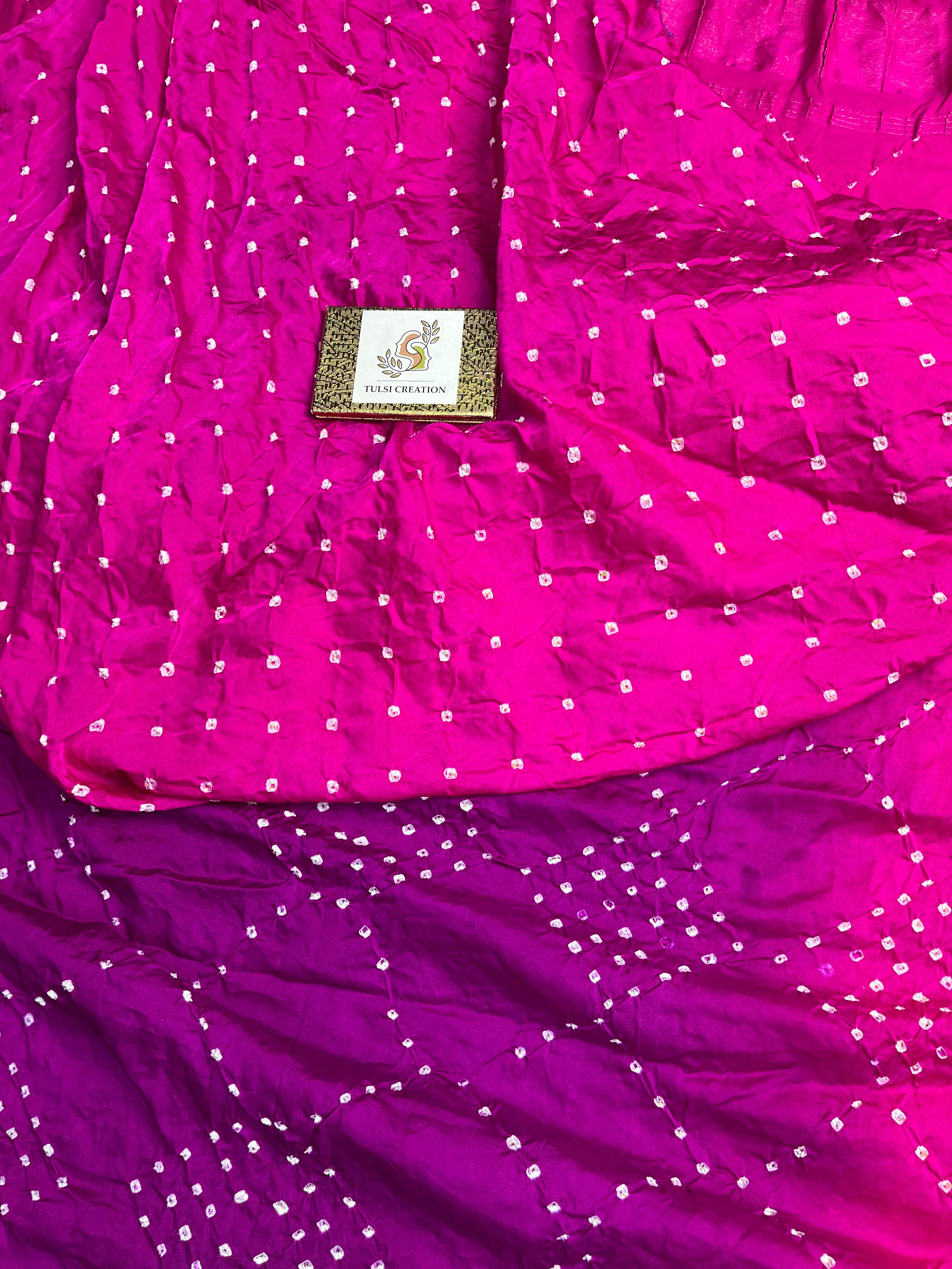Pure Gaji Silk Pallu Garchola Bandhani